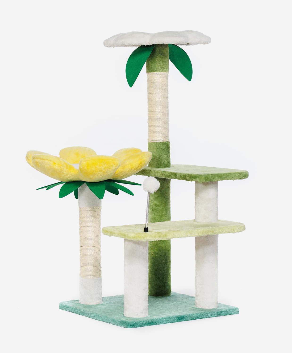 Archie Oscar 40 Inch Cute Avocado Flower Small Garden Cat Tree Tower Condo Furniture Activity Platform Multi Level With Scratching Posts For Indoor Cats Play Medium 40In Wayfair